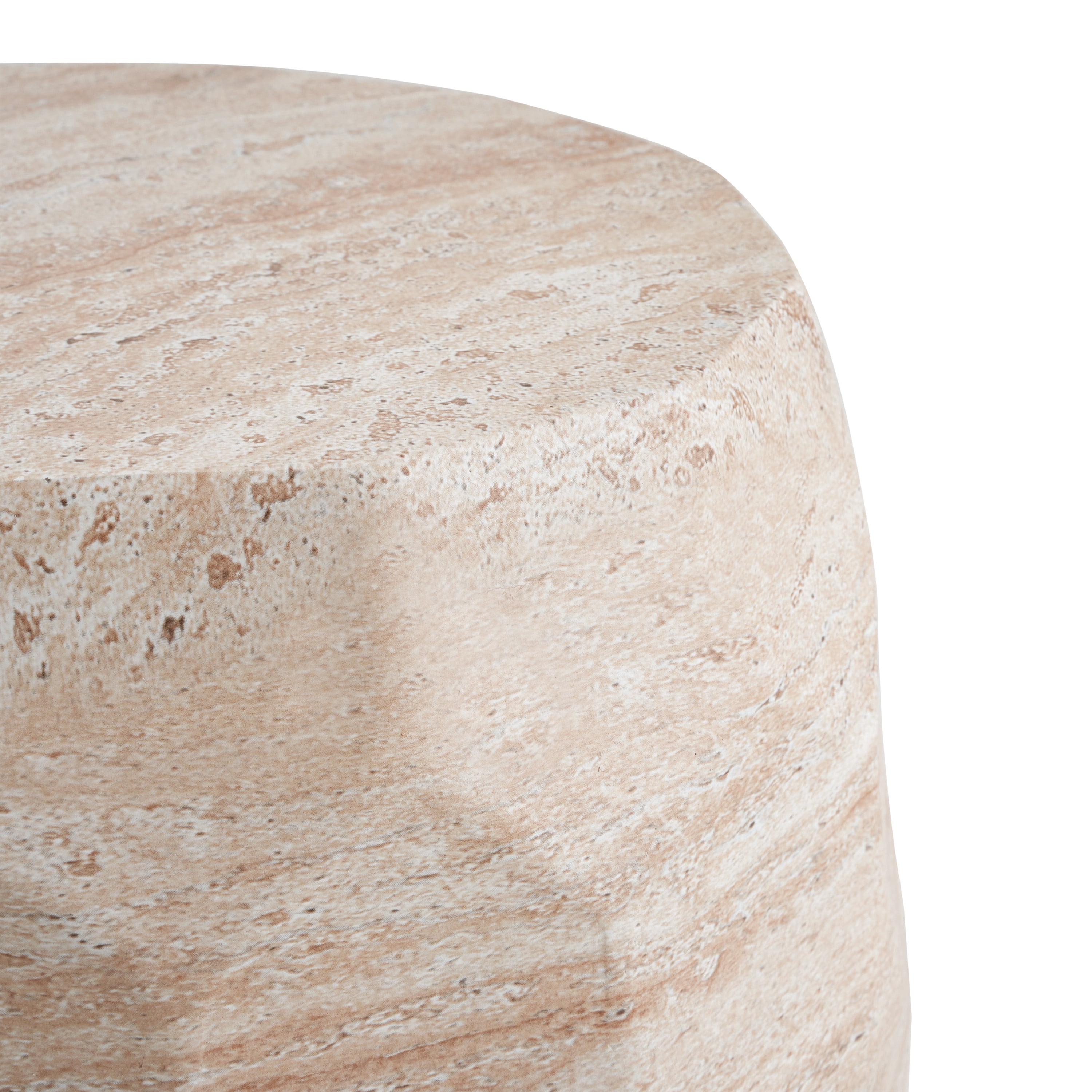 Side Table, Outdoor Indoor Lightweight Concrete Table for Patio Balcony Garden, Travertine Finish