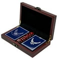 thumbnail image 1 of Air Force Playing Cards with Dice USAF Gift Set – Wooden Keepsake Box Adorned with Metal USAF Emblem - Veteran Owned Business, 1 of 5