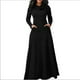 thumbnail image 2 of Vestido largo para mujer, color sólido, bolsillo, noche, fiesta, disfraz, negro, S seitruly AP000721-01, 2 of 7