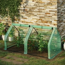 Outsunny 6' x 3' x 3' Mini Greenhouse Portable Hot House with Large Zipper Doors & Water/UV PE Cover for Outdoor and Garden, Green