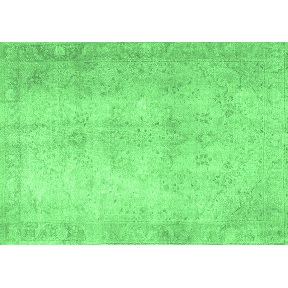 Ahgly Company Indoor Rectangle Persian Emerald Green Traditional Area Rugs, 2' x 3'
