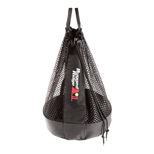 Rugged Ridge 15104.39 Gear Bag Mesh Style; With Velcro/ Rope Closure; With Shoulder Strap; Rugged Ridge Logo; Black; Nylon