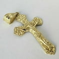 thumbnail image 5 of 14k Yellow Gold Plated Cross Charm Pendant Nugget Jesus Crucifix Men Women Pure 925 Sterling Silver No Stone, 5 of 5
