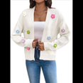 thumbnail image 2 of Suéteres Tipo Cárdigan Cortos para Mujer, Estilo Bohemio, con Bordado Floral de Crochet, de Gran Tamaño, con Frente Abierto, Prendas de Vestir Exteriores. XL, 2 of 8