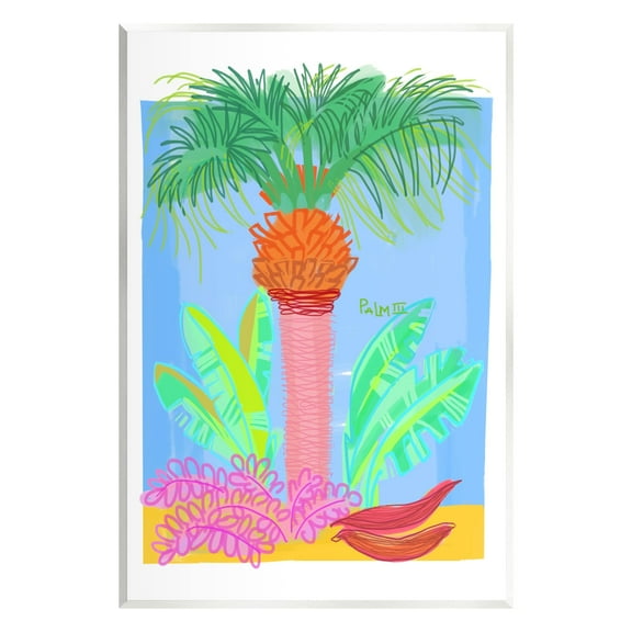 Stupell Industries Tropical Palm Tree Botanicals Summer Beach Day Graphic Art Unframed Art Print Wall Art, Design by unknown