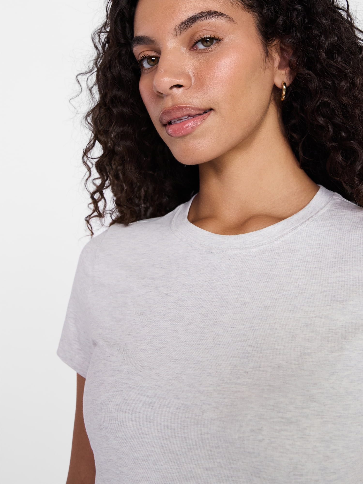 Time and Tru Women's Slim Fit Crewneck Tee with Short Sleeves, Sizes XS-XXXL