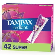 Tampax Radiant Tampons with LeakGuard Braid, Supber Absorbency, 42 Count