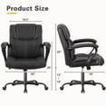thumbnail image 6 of Furmax Mid Back Executive Office Swivel Computer Task Armrests Ergonomic Leather-Padded Desk Chair with Lumbar Support, Black, 6 of 6