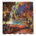 thumbnail image 3 of Ambesonne Fantasy Shower Curtain, Painting Nature Pond, 69"Wx84"L, Multicolor, 3 of 5