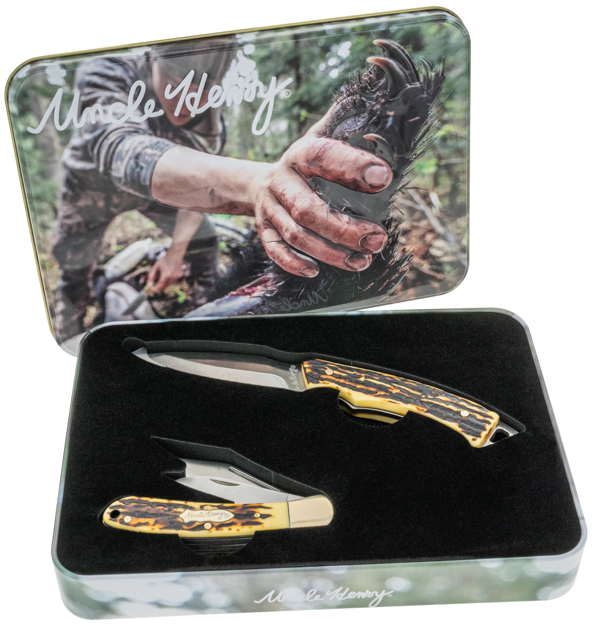 Uncle Henry 2 Pc. Fixed Folder Knife Tin - Walmart.com