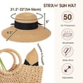 thumbnail image 4 of Beach Hat for Women, Wide Brim Sun Straw Hat for Women, Sun Hat Womens UPF 50+ UV Protection, Floppy Foldable Summer Hat, 4 of 5
