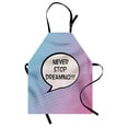 thumbnail image 1 of Quote Apron Retro Never Stop Dreaming Pop Art Thinking Bubble Ombre Digital Polka Dots Motivation, Unisex Kitchen Bib Apron with Adjustable Neck for Cooking Baking Gardening, Blue Pink, by Ambesonne, 1 of 3