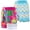 Leaves Rose Red/Wavy Stripes Green, variant on BIG ELEPHANT Boys Swim Trunks with Compression Liner, Quick Dry Swimming Shorts, 2-Pack (6-13Y)