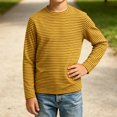 thumbnail image 5 of EnJoCho Kids Striped T Shirt Long Sleeve Crewneck Soft Basic Layer Top Raglan Casual Warm Tee for Boys Girls Toddler Fall Winter School Daily Outdoor Wear, 5 of 6