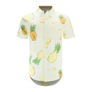 Men Button Up Shirt Pineapple Print