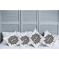 thumbnail image 2 of Ambesonne White Throw Pillow Cover 4 Pack, Occult Eye in Sun, 20", Black and White, 2 of 5