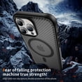thumbnail image 6 of TECH CIRCLE Magnetic Phone Case for iPhone 15 (2023 Release) 6.1", Compatible with MagSafe, Woven Texture Translucent Back Cover, Shockprooof Protective Lightweight Slim Case, Clear Black, 6 of 9