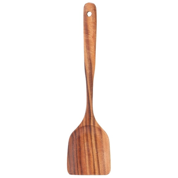 Spatule de Cuisson Antiadhésive à Manche en Bois Extra Long – Ustensiles de Cuisine pour Chefs Gastronomiques et Cuisiniers à Domicile – Ustensiles de Cuisine pour Frire, Retourner et Remuer