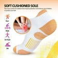thumbnail image 5 of Womens Cotton Ankle Socks Anti-blister Thick Cushioned Wicking Athletic Running Socks 5 Pairs,White, 5 of 6