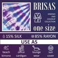 thumbnail image 5 of Brisas Hand Tie and Died Purple/Blue/White Beach Cover Up for Women Used as Swimsuit, Cardigan, Kimono for Super Soft Loungewear, Travel and Holiday - Circular Pattern, 5 of 5
