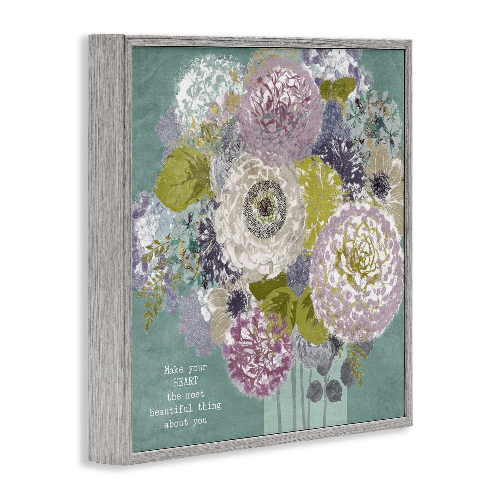 Stupell Industries Most Beautiful Thing Florals Gray Framed Giclee Art, design by Suzanne Nicoll