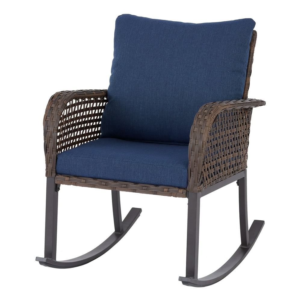 Mainstays Tuscany Ridge Outdoor Dining Height Rocking Chair, Blue