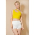 thumbnail image 6 of One Shoulder Crop Top with Ribbed Texture and Cross Strap, 6 of 7