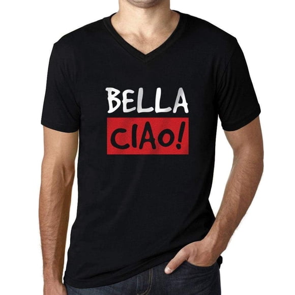 Men's Graphic T-Shirt V Neck Bella Ciao Eco-Friendly Limited Edition Short Sleeve Tee-Shirt Vintage Birthday Gift Novelty
