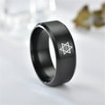 thumbnail image 4 of Israel Talisman Ring - Stainless Steel Kabalah Star of David Hebrew Name of God Yahweh Protection Finger Ring for Men Women, 8mm, Size 9, 4 of 7