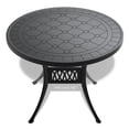thumbnail image 2 of Round Aluminum Table with Umbrella Hole | Great for Sunny Outdoor Meals | Comes with Free Random-Color Seat Cushions, 2 of 3