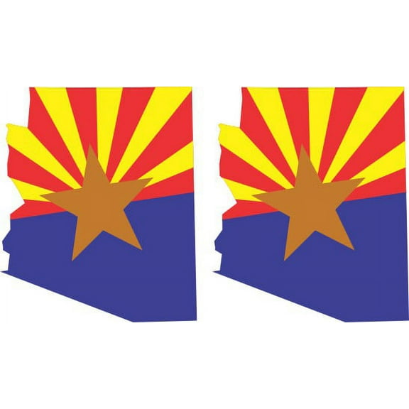 [2x] 1.75in x 2.1in Die Cut Arizona Flag Stickers