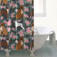 thumbnail image 4 of Cute Boxer Dog and Flowers Florals Shower Curtain 84"x72" ,Bathroom Decorative Shower Curtains Set with 12 Hooks,Modern Waterproof Washable Shower Curtain, 4 of 6