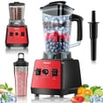 thumbnail image 1 of PRASKY Batidora de Encimera Batidora Profesional 2 en 1, Capacidad de 68 Oz, 1000 W, 6 Velocidades, Batidora para Cocina con Taza para Llevar de 25 Oz (Roja), 1 of 9