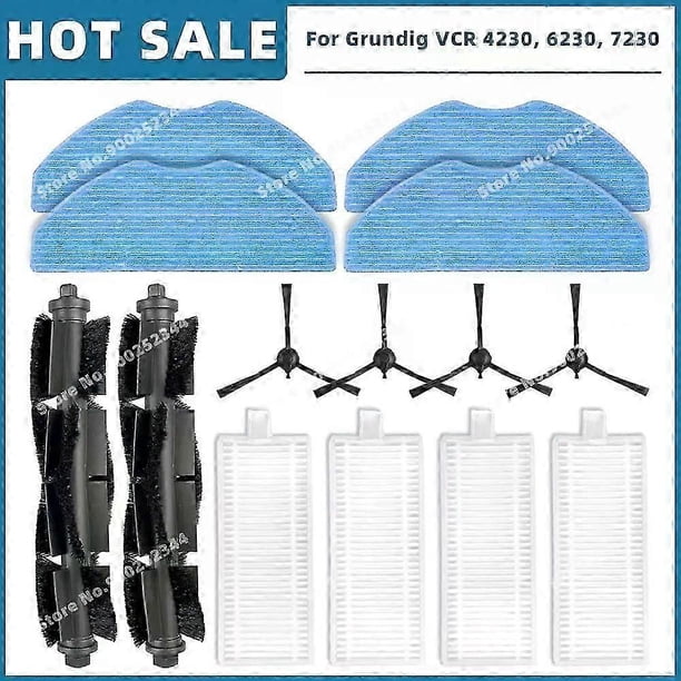 Applies To For ( Grundig Vcr 4230, Vcr 6230, Vcr 7230 ) Replacement Parts Accessories Main Side Brush Hepa Filter Mop Cloth