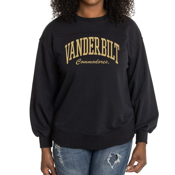 Women's Black Vanderbilt Commodores Yvette Pullover Sweatshirt