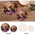 thumbnail image 4 of SKYSONIC 2Pcs Spring Lovely Rabbit Pot Holders Trivets, Watercolor Pink Flowers Cotton Thread Weave Trivet Heat Resistant Mats for Hot Dishes Pot Teapot Protection Table Decorative, 4 of 7