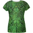 thumbnail image 1 of Halloween Green Snake Snakeskin Costume All Over Womens T Shirt, 1 of 2