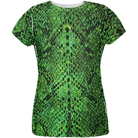Halloween Green Snake Snakeskin Costume All Over Womens T Shirt
