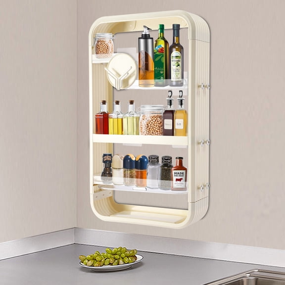 Wall Mounted Storage Rack, Makeup Organizer 15.75*4.88*27.56in With 6* Stickers Storage Rack, 4-tier Storage Rack
