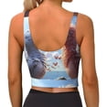 thumbnail image 3 of Lsque Red And White Bird Couple Printed Women'S Sports Bra, Compression, Moisture Wicking, High-Impact Sports Bra For Women,Supportive sports bra-XX-Large, 3 of 9