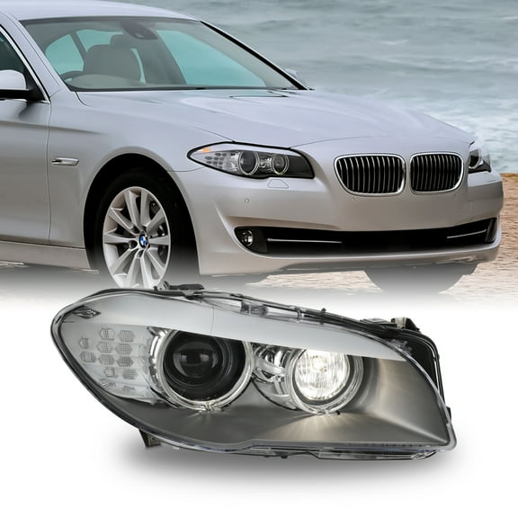AKKON - Fits 2011 2012 2013 BMW F10 528i 535i 550i [HID/Xenon Type] w/ AFS Projector Chrome Headlight Passenger Right