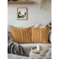 thumbnail image 3 of Outdoor Pillows Waterproof, Modern Simple Lines Bedding Throw Pillows with Insert for Couch Sofa Bed, Rustic Vertical Stripes Orange 16x16 Inch Pillowcases Decorative Camping Patio Pillow Set of 1, 3 of 8