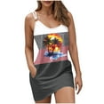 thumbnail image 2 of Économies d'Été! Horkkom Robes d'Été pour Femmes Plage Col en V Robes d'Été Bretelles Spaghetti Taille Mini Robe avec Poche P, 2 of 6