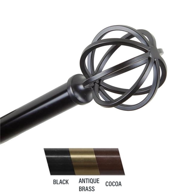 Central Design 4862-662 Tringle à Rideau 0.81 Po, 66-120 Po - Noir
