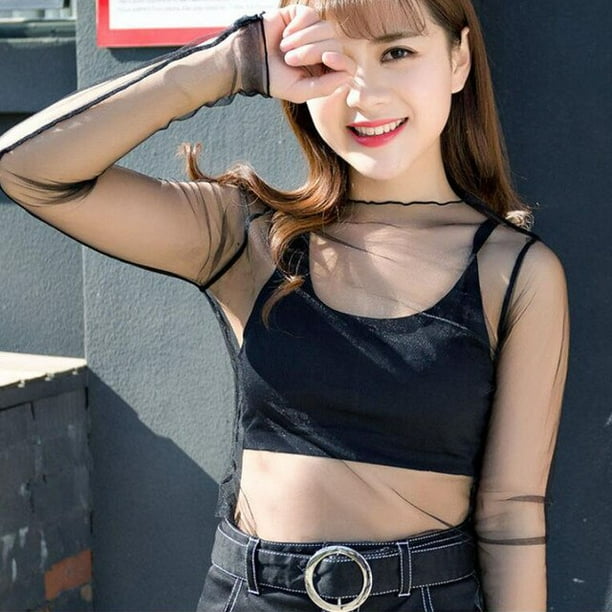 Fashion Floral Perspective Blouse Shirt Casual Sesy Mesh Sunscreen Tops Casual Summer Ladies Female Women Long Sleeve Blusas