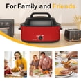 thumbnail image 5 of Horno asador eléctrico 26QT, asador de pavo eléctrico con tapa de visualización y autoadhesiva, horno asador de pavo de acero inoxidable, ROJO, 5 of 5