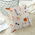 thumbnail image 5 of Watercolor Floral Pillow Covers 16 x 16 Inch Set of 2, Retro Orange Navy Blue Flower Throw Pillows Farmhouse Linen Modern Minimalist Aesthetic Floral Pillow Case for Sofa Couch Home Outdoor Decor, 5 of 6