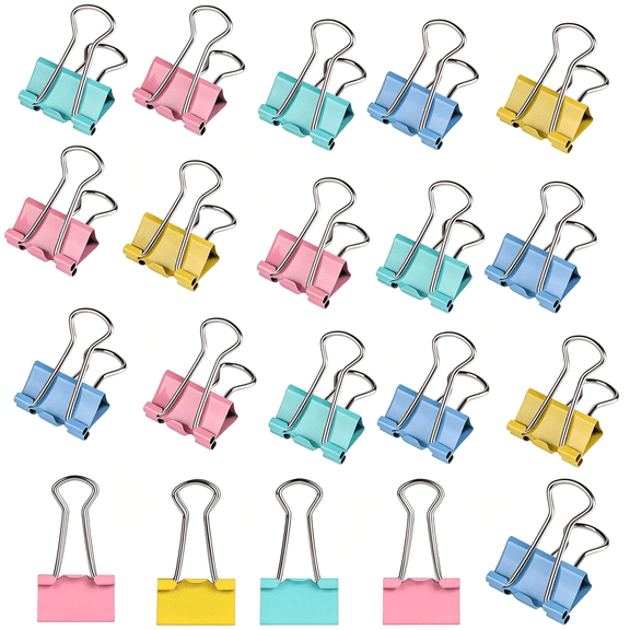 CCOCC 40 Pcs Small Binder Clips 3/4" Length,Colored Small Paper Clips for Office Small Binder Clips