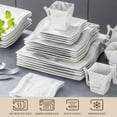 thumbnail image 4 of MALACASA Dinnerware Sets, Porcelain Dinner Set, 56-Piece Square Marble Grey, Series Flora, 4 of 8