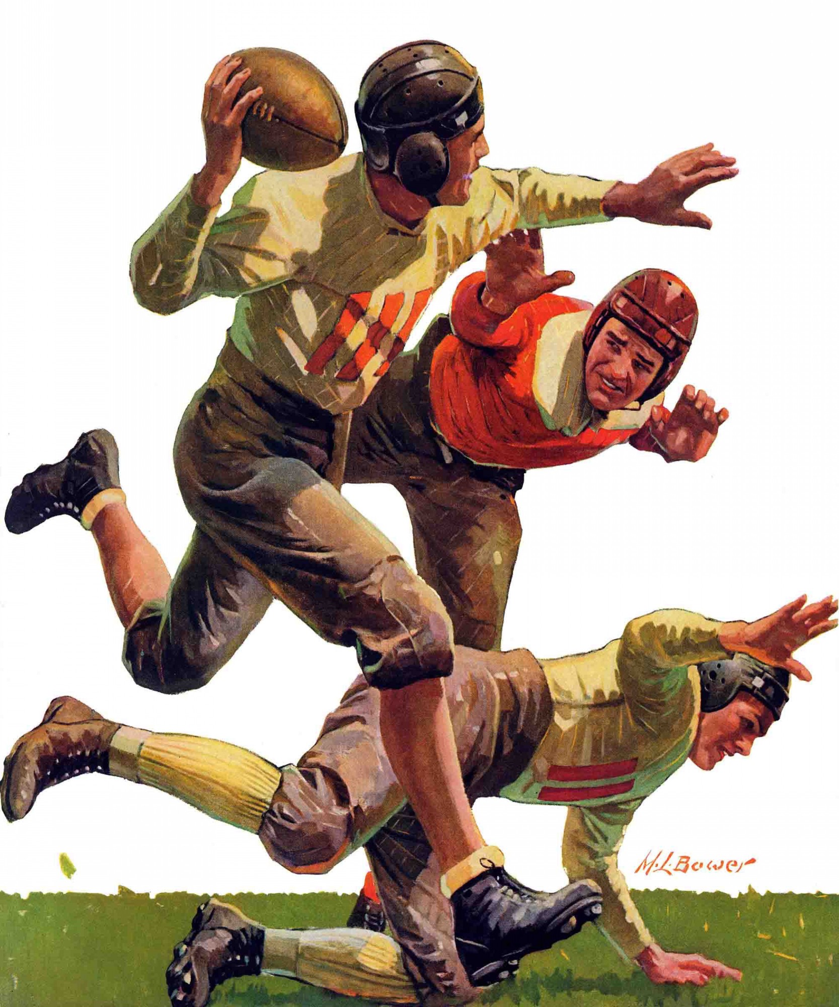 Marmont Hill Quarterback Pass by Maurice Bower Painting Print on Canvas